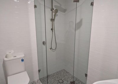 Diamond Shower Screen with Brushed Brass Fittings